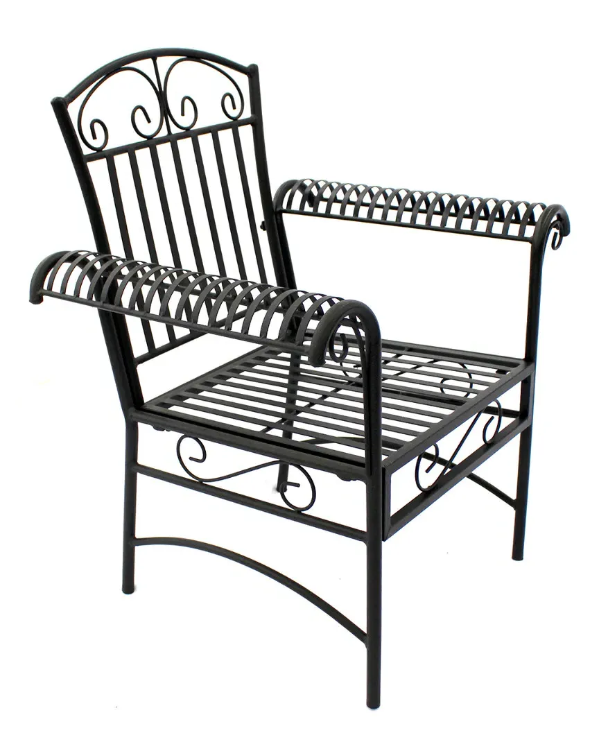 French Quarter Set of 2 Outdoor Chairs - Black, Steel image
