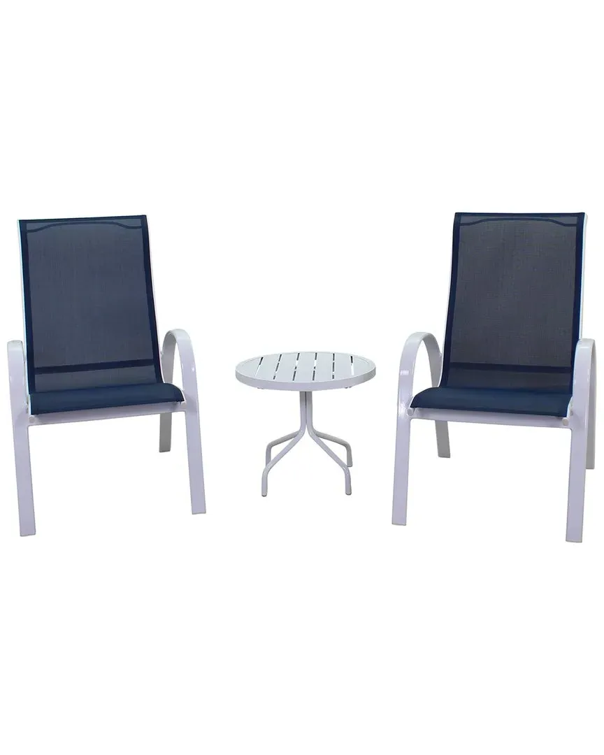 Santa Fe 3-Piece Outdoor Set - White, Aluminum
