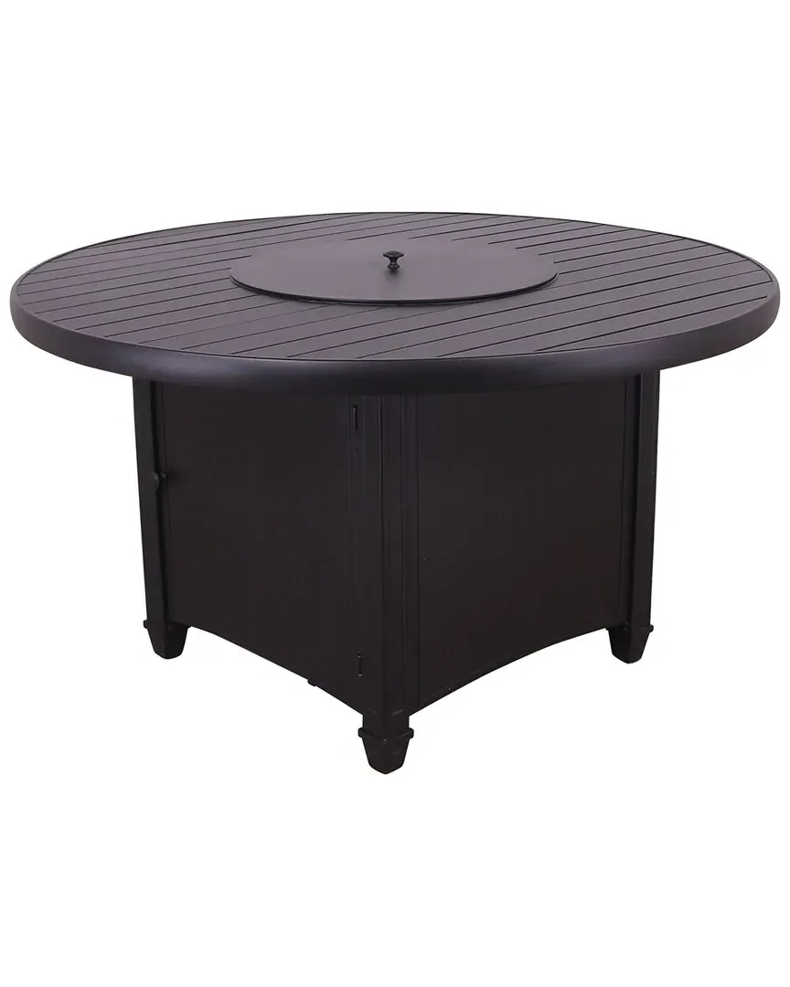 Santorini Round Gas Fire Pit - Black, Aluminum image