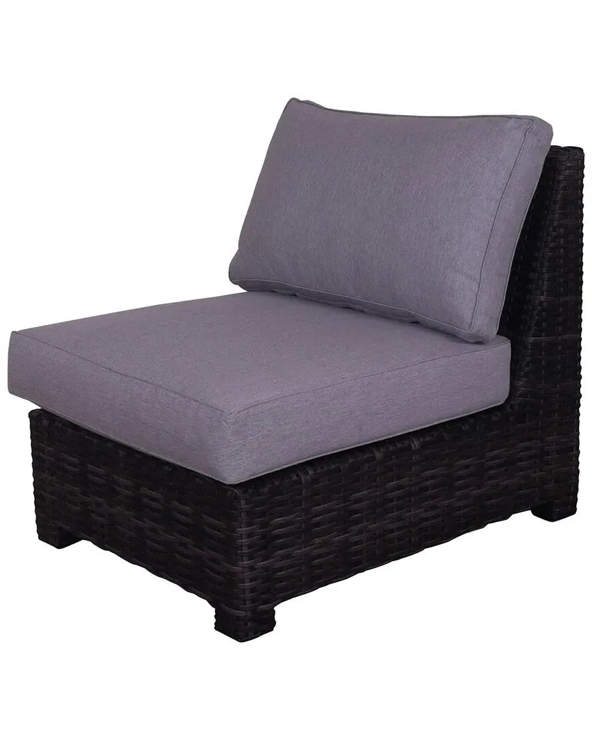 St Lucia Armless Middle Chair with Cushions - Silver Oak, Wicker