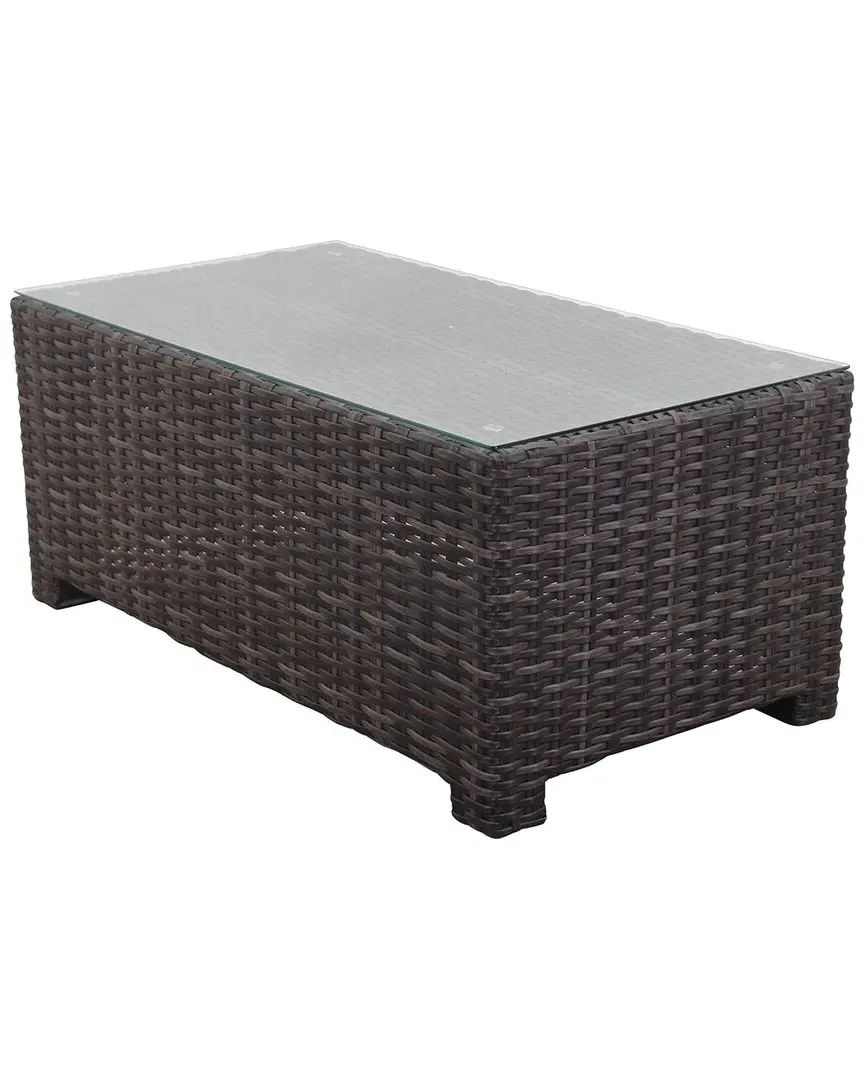 St Lucia Rectangle Coffee Table - Silver Oak, Wicker
