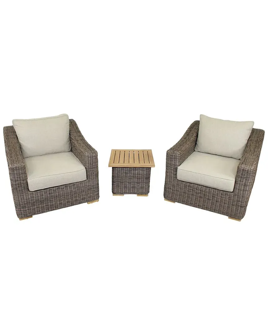 Tivoli 3 Piece Chat Set - Brown Gray, Wicker