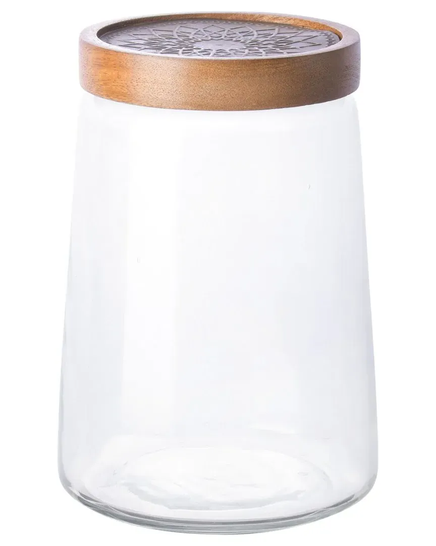 Glass Canister with Wood Lid - Clear image