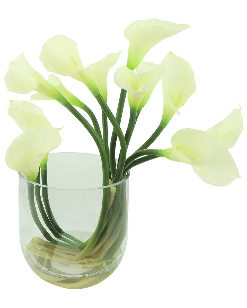 Calla Lily Floral Display - White, Glass image