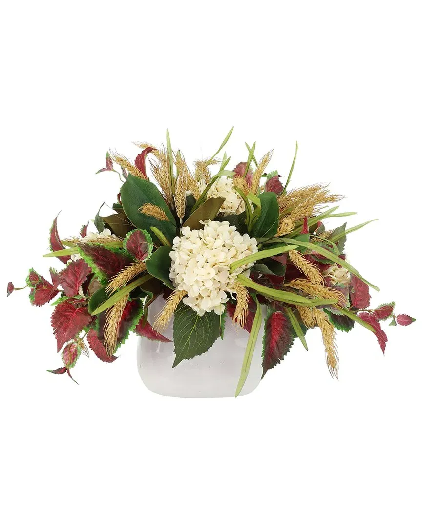 Fall Centerpiece with Hydrangeas - Cream, Ceramic image