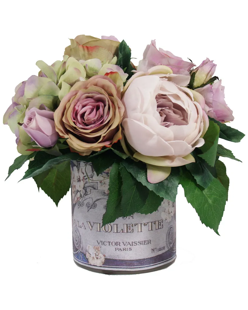 Green & Lavender Mixed Floral Arrangement - Multicolor image