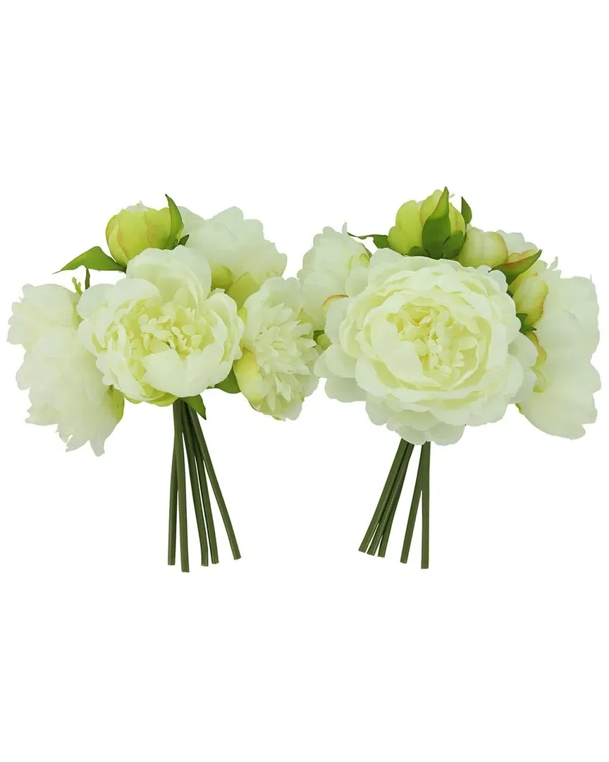 Peony Bouquet Bundle - White, Polysilk
