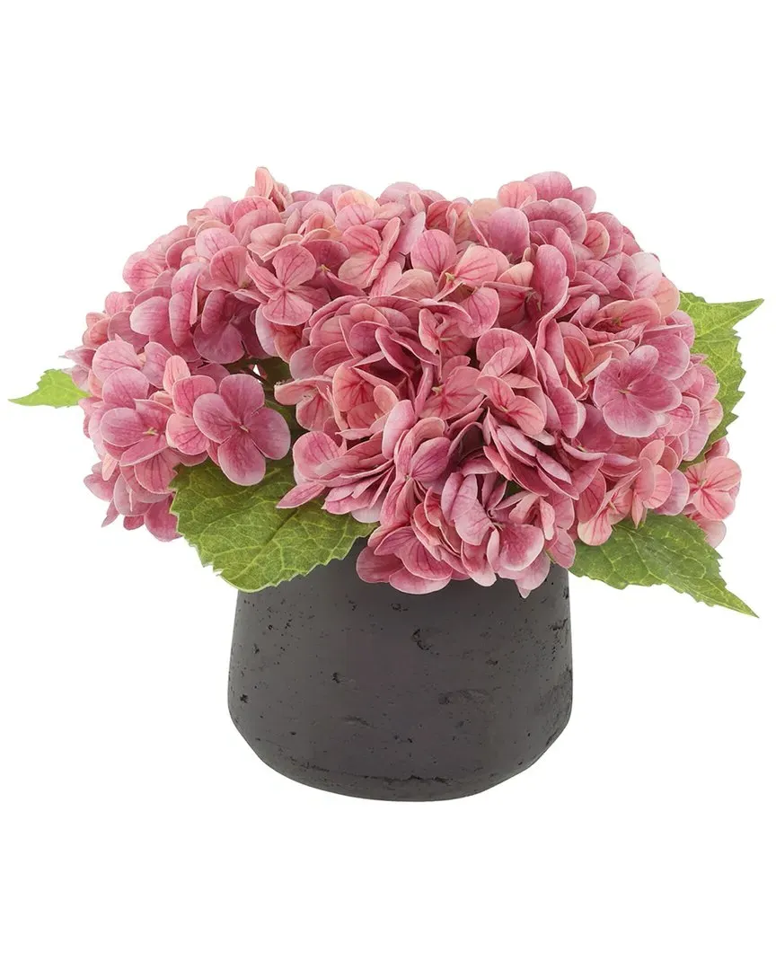 Real Touch Hydrangeas in Fiberstone Pot - Pink image