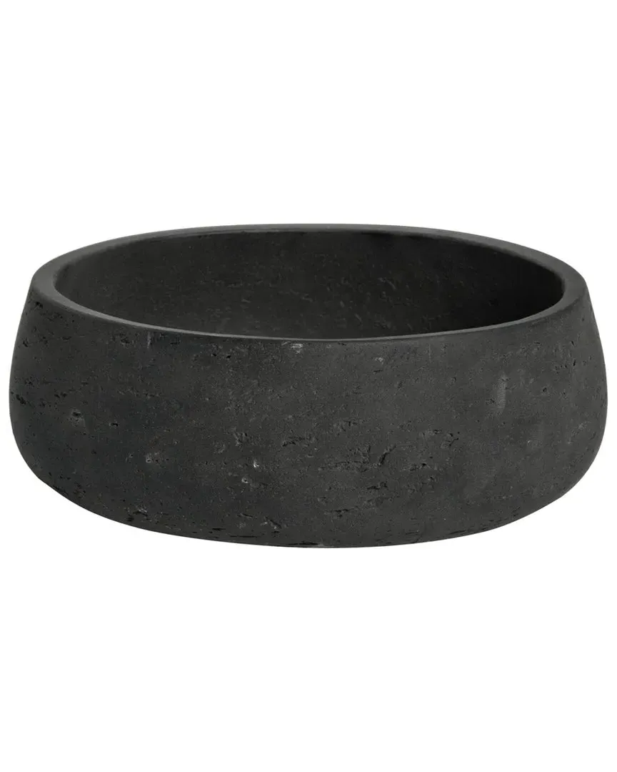 Round Textured Fiberstone Pot - Black image