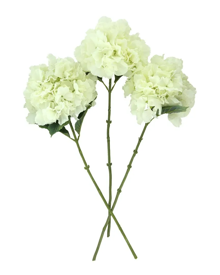 Set of 3 Hydrangea Floral Stems - Cream, Polysilk