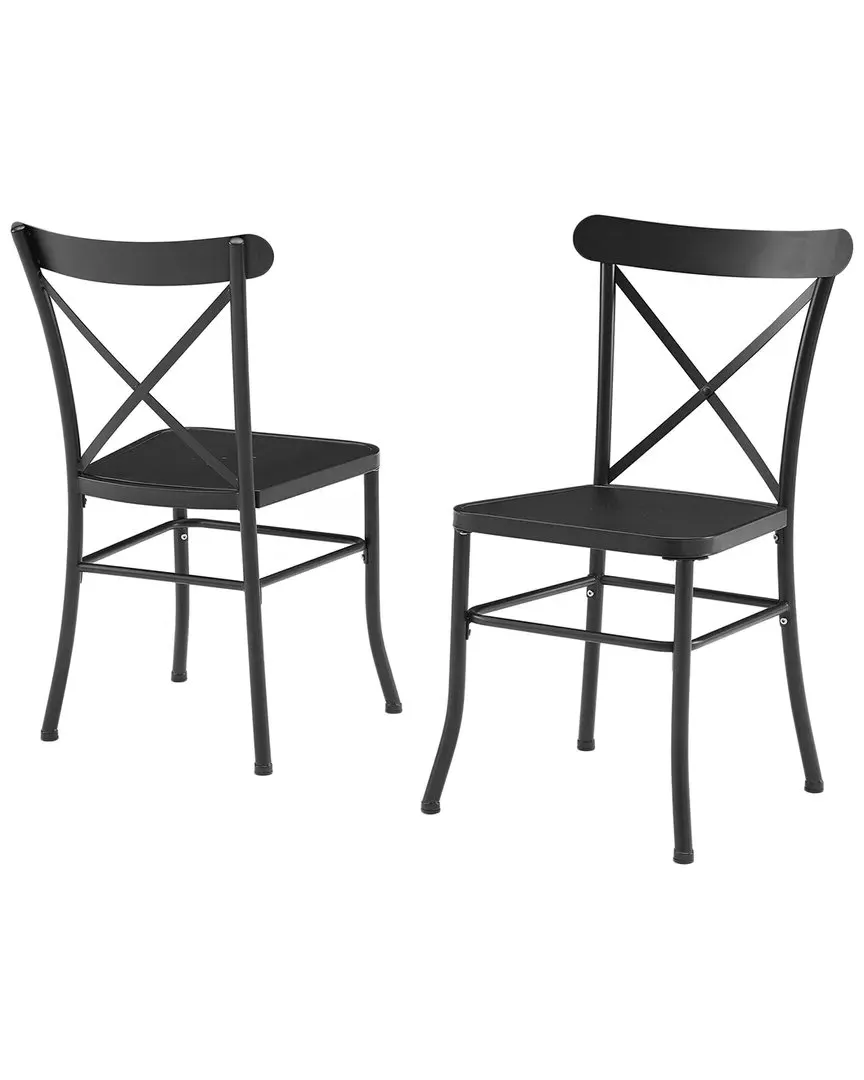 Astrid 2-Piece Dining Chair Set - Black, Steel