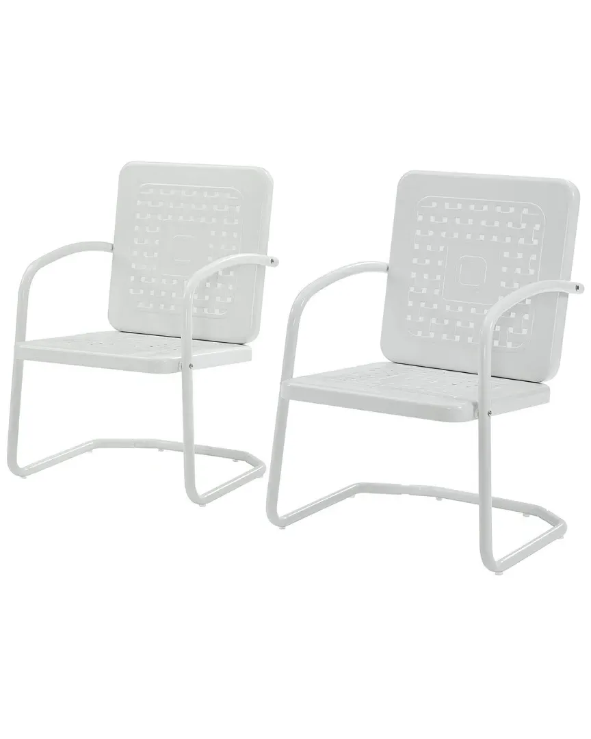 Bates 2-Piece Chair Set - White, Steel image