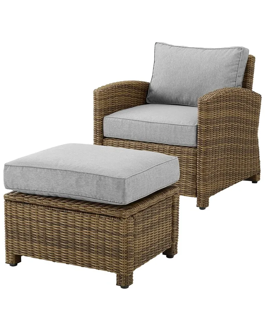 Bradenton 2-Piece Outdoor Chair Set with Ottoman - Gray image
