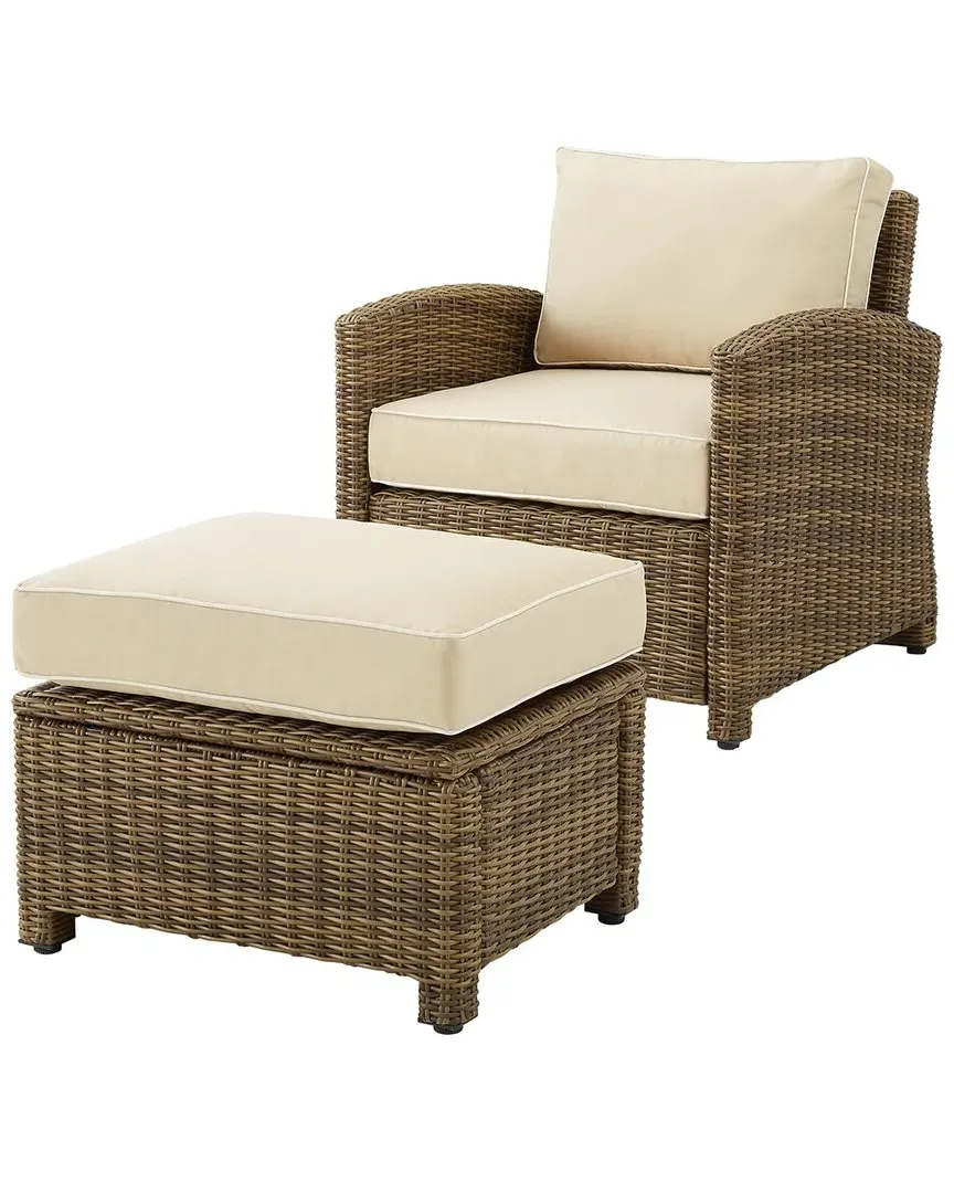 Bradenton 2-Piece Outdoor Chair Set with Ottoman - Sand