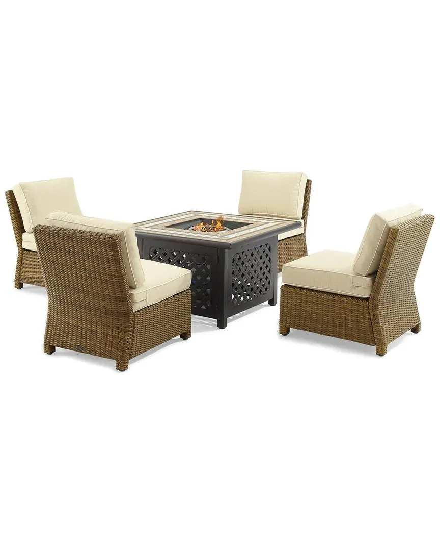 Bradenton 5-Piece Outdoor Conversation Set with Fire Table - Sand