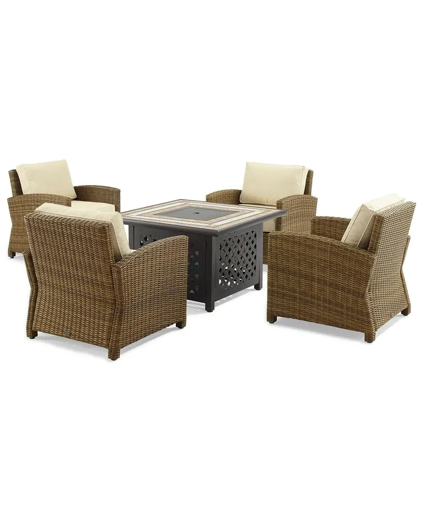 Bradenton 5-Piece Outdoor Conversation Set with Fire Table - Sand