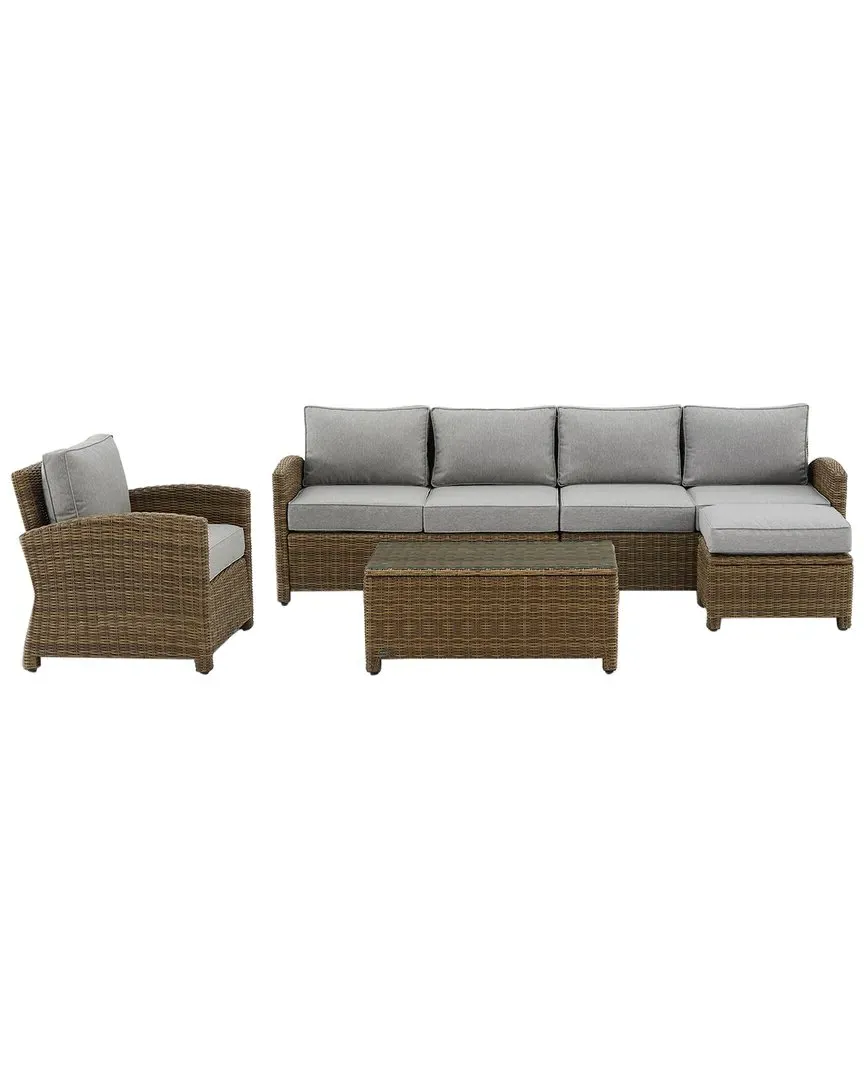 Bradenton 5-Piece Outdoor Sectional Set - Gray, Wicker image