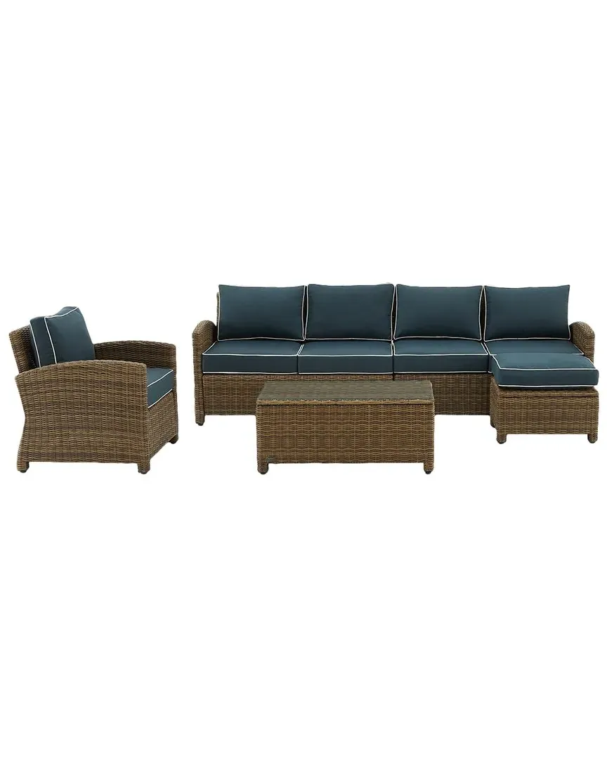 Bradenton 5-Piece Outdoor Sectional Set - Navy, Wicker