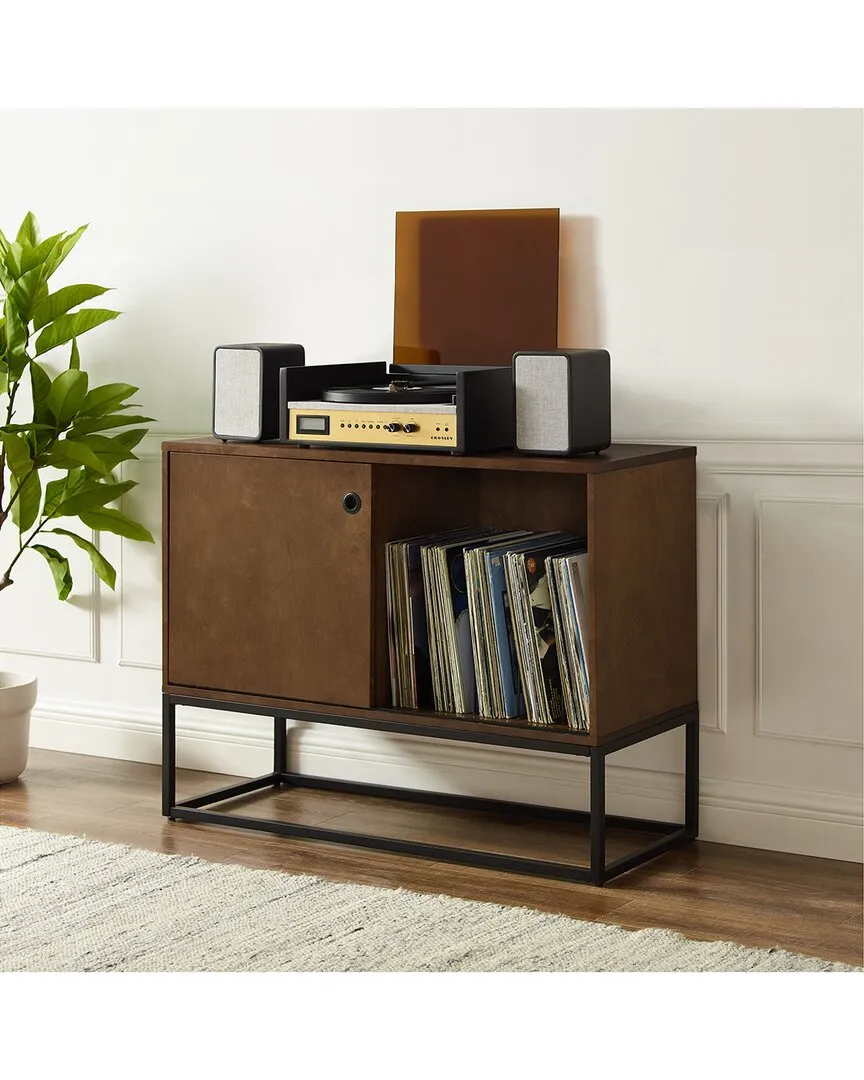 Byron Media Console with Storage - Brown, Wood