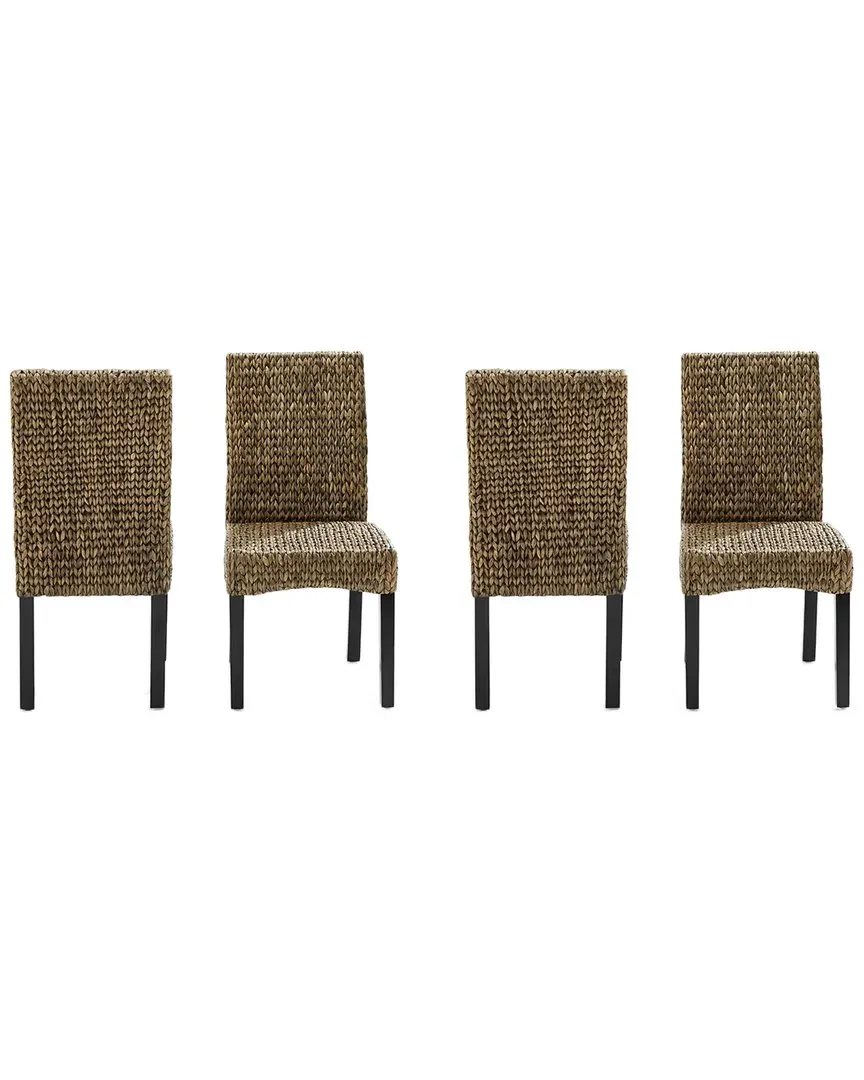 Edgewater 4-Piece Dining Chair Set - Green, Seagrass image