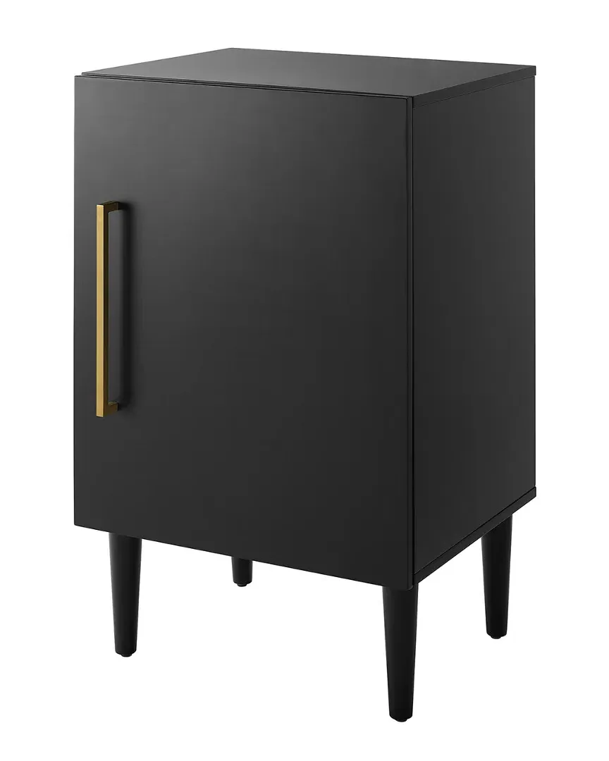 Everett Record Player Stand with Storage - Matte Black