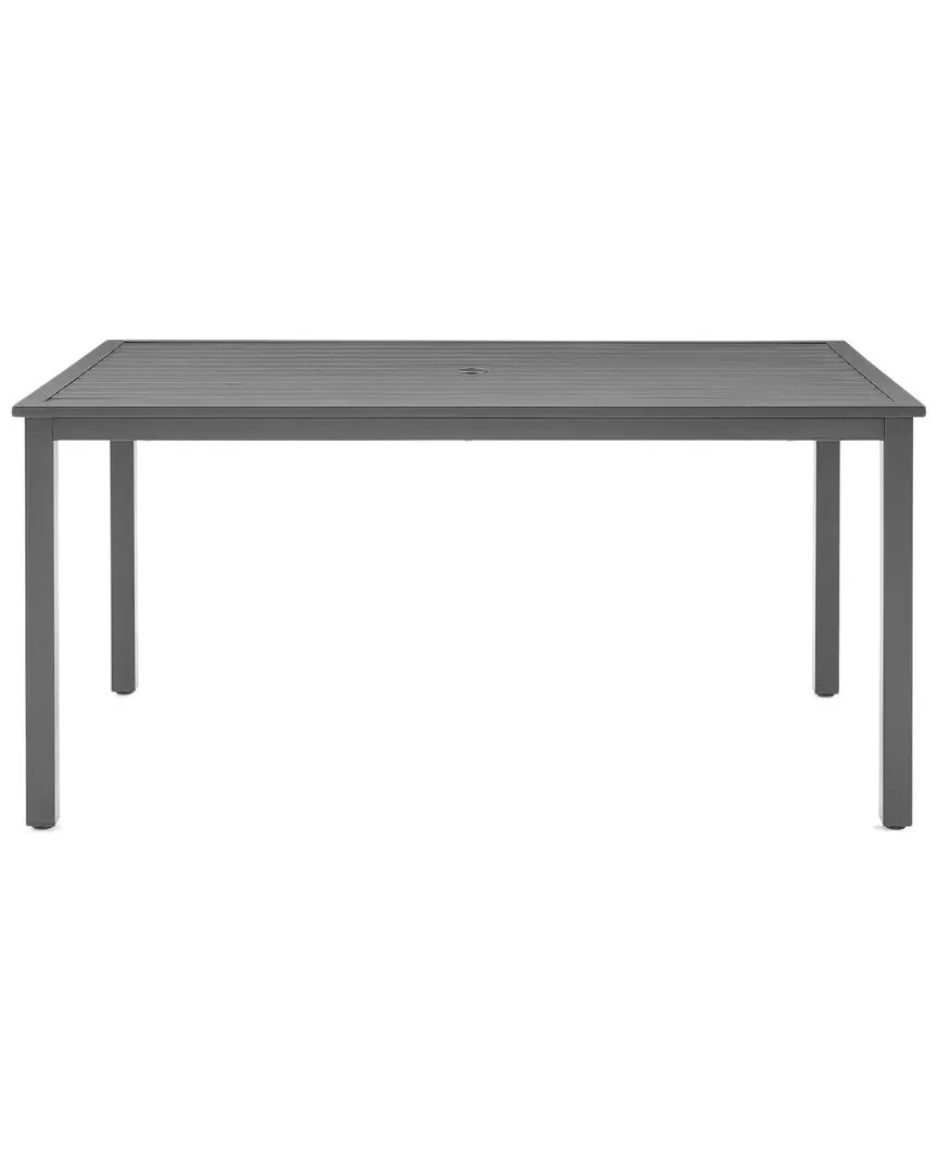 Hansen Outdoor Dining Table with Umbrella Hole - Black, Steel image