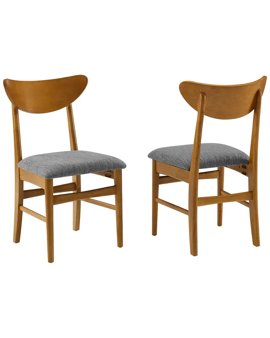 Landon 2pc Wood Dining Chairs with Upholstered Seat - Acorn image