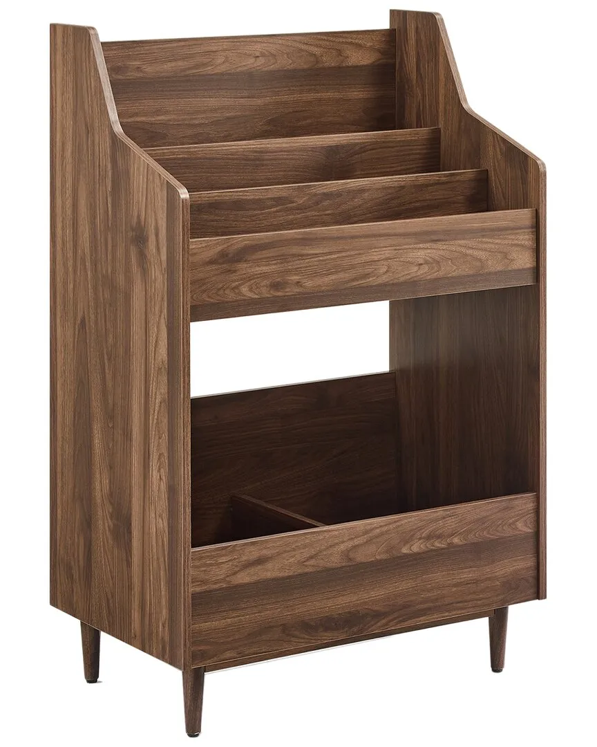 Liam Record Storage Stand - Walnut