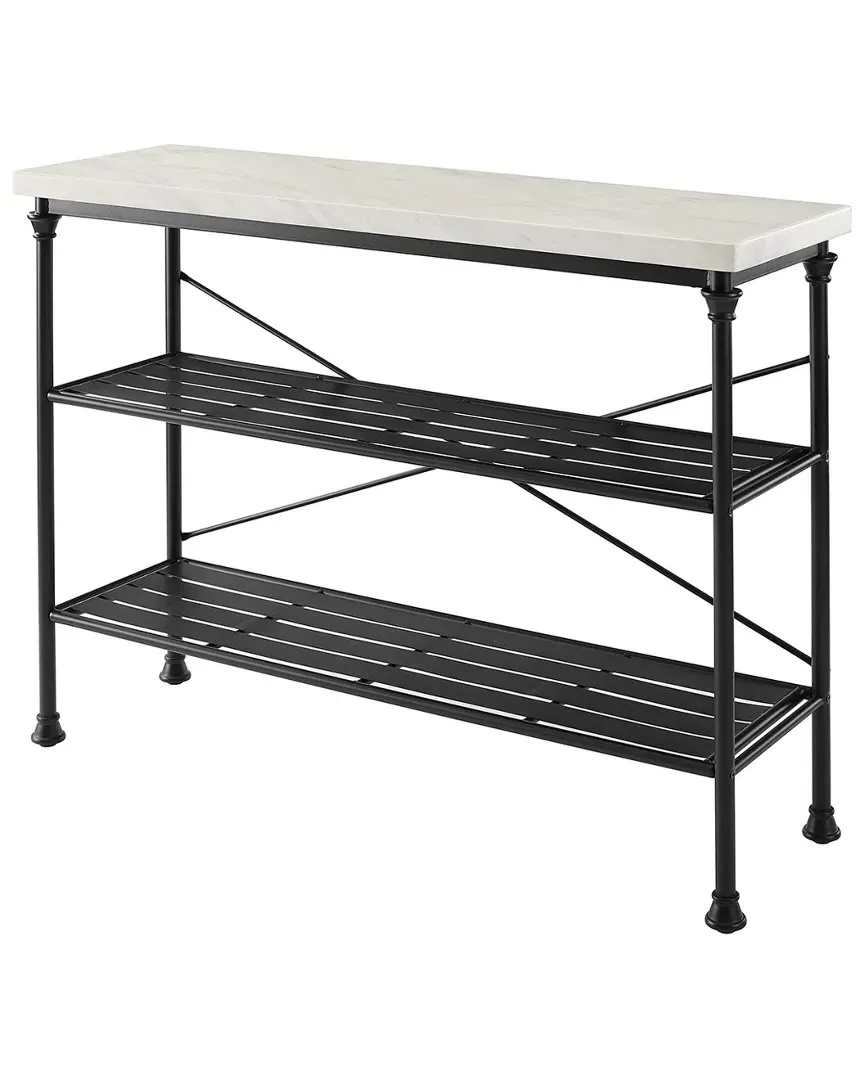 Madeleine Console Table - Matte Black, Faux Marble image