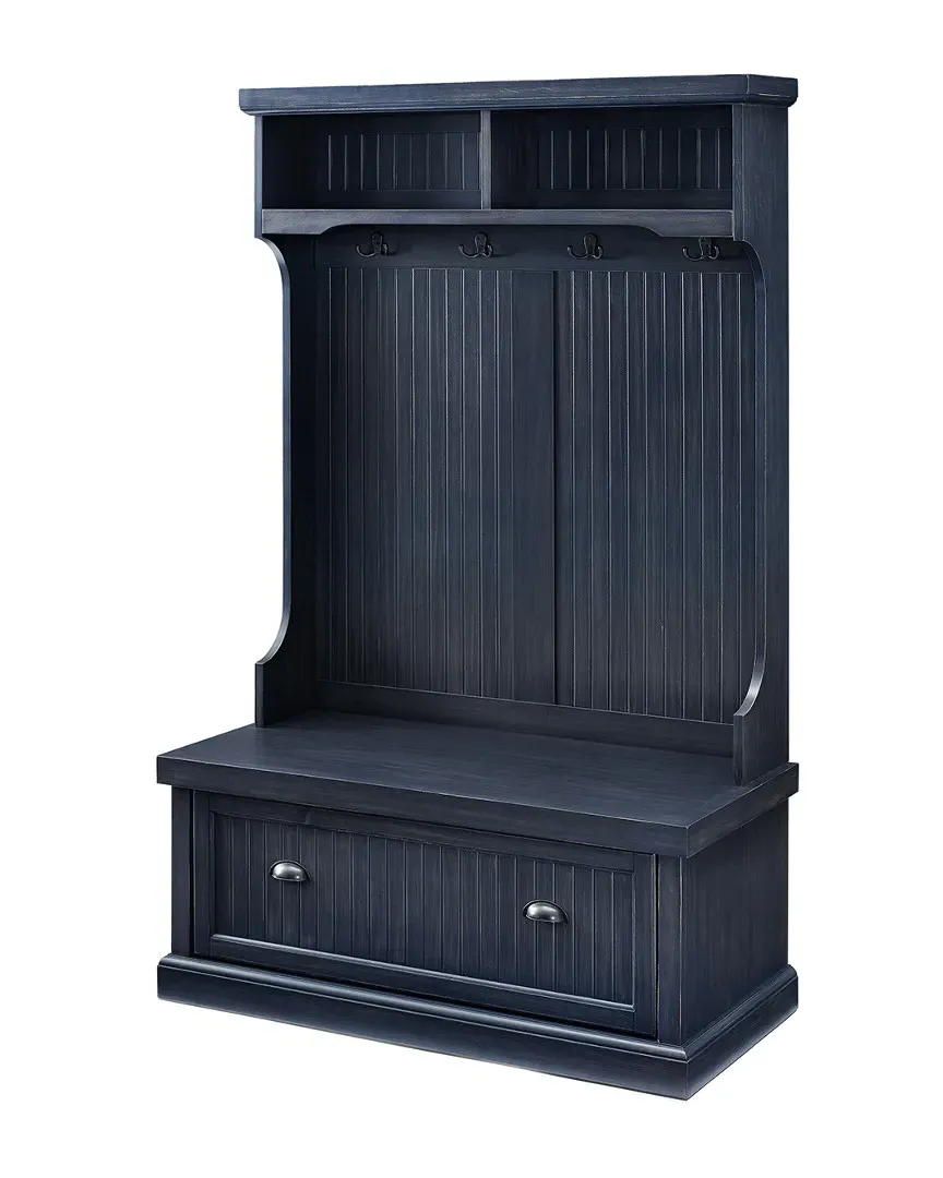 Seaside Hall Tree with Storage - Navy, Hardwood