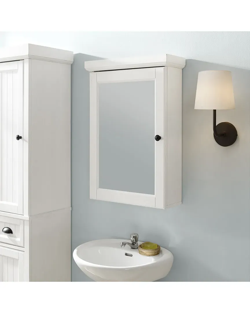 Seaside Tall Linen Cabinet - Distressed White image