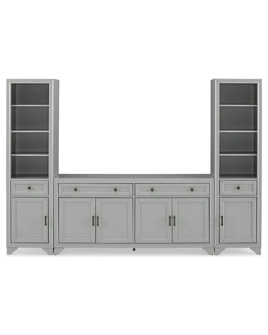 Tara 3-Piece Sideboard and Bookcase Set - Gray image