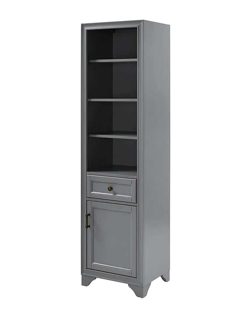 Tara Tall Linen Cabinet with Drawer - Grey, Pine image