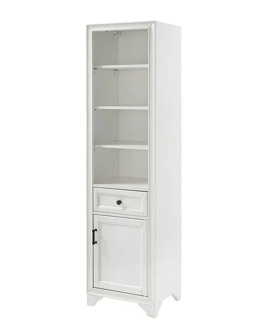 Tara Tall Linen Cabinet with Drawer - White, Pine