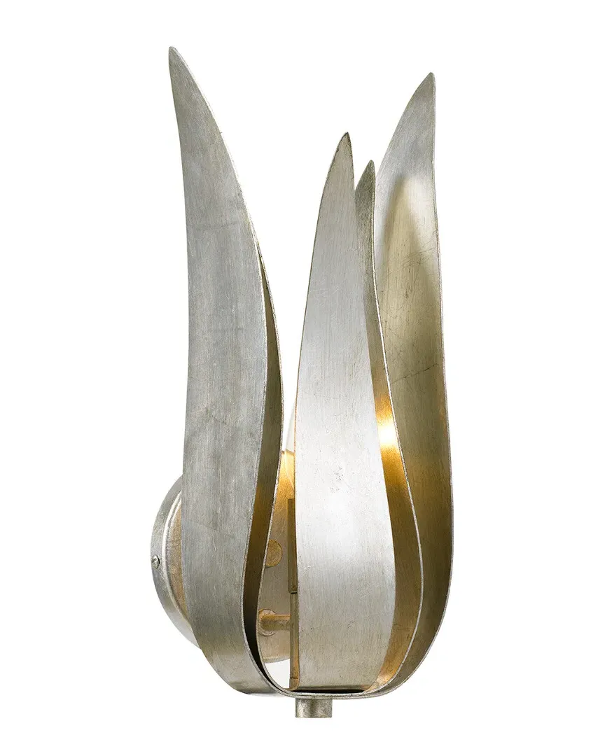 1-Light Broche Wall Sconce - Antique Silver, Wrought Iron