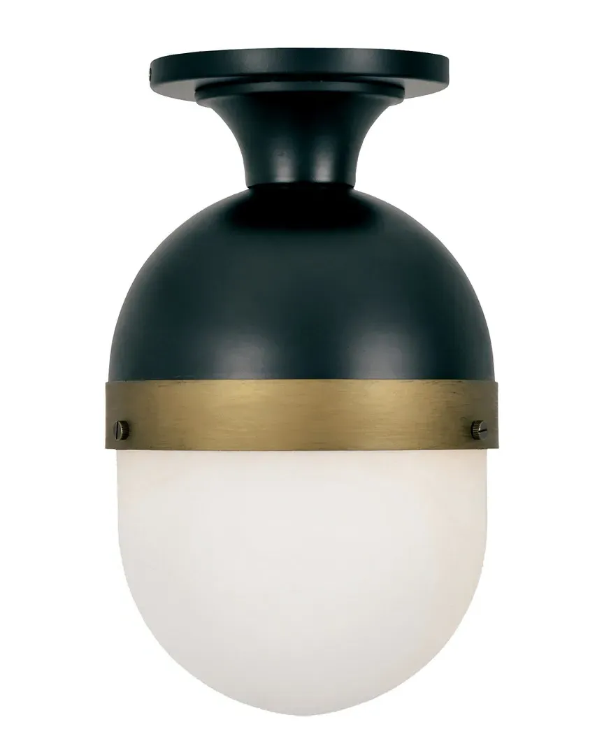 1-Light Capsule Outdoor Flush Mount - Matte Black, Steel