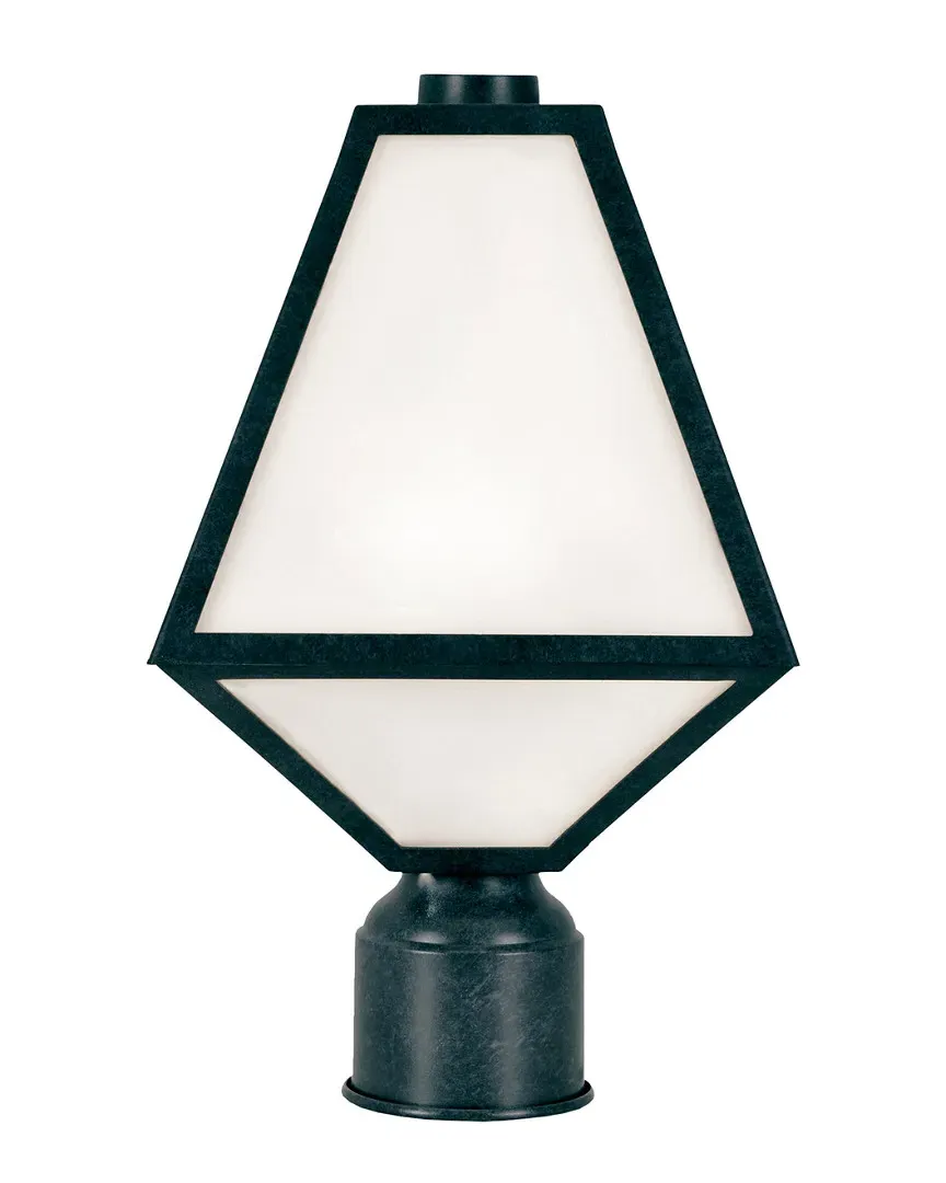 1-Light Glacier Outdoor Lantern Post - Black Charcoal, Steel