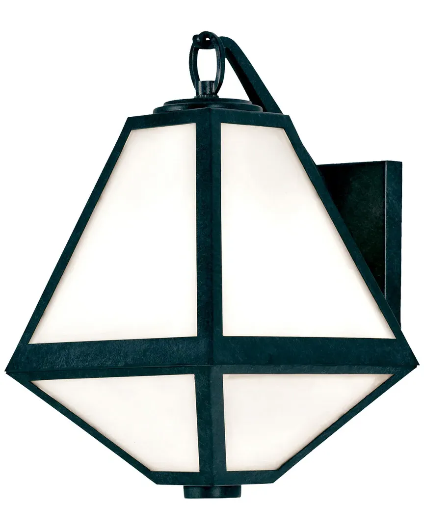 1-Light Glacier Outdoor Sconce - Black Charcoal, Glass image