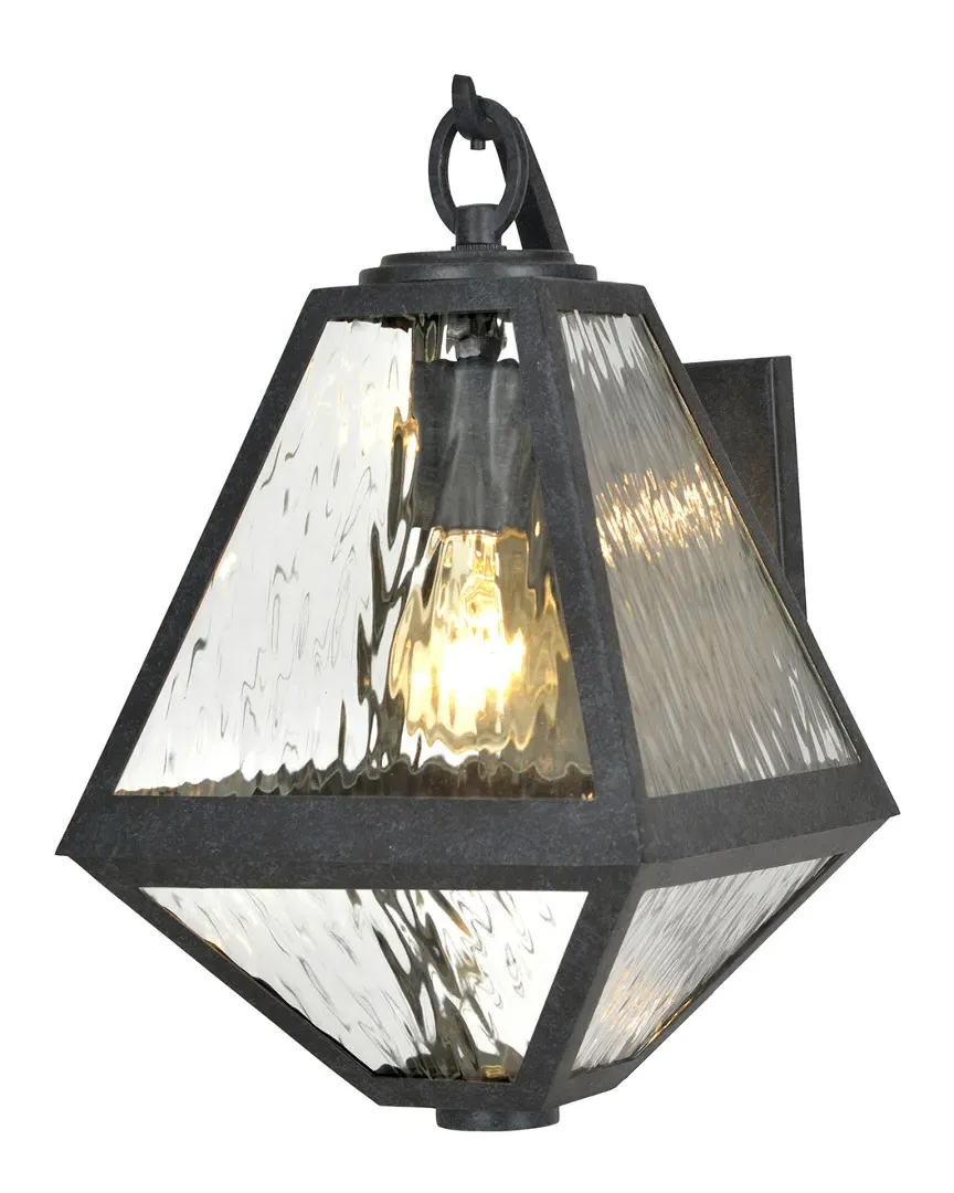 1-Light Glacier Outdoor Sconce - Black Charcoal, Steel