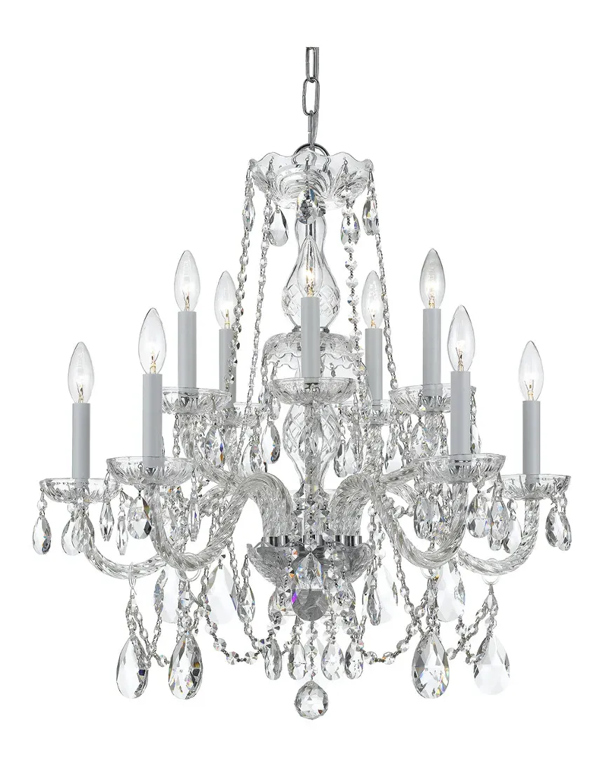 10-Light Crystal Chandelier - Polished Brass, Glass