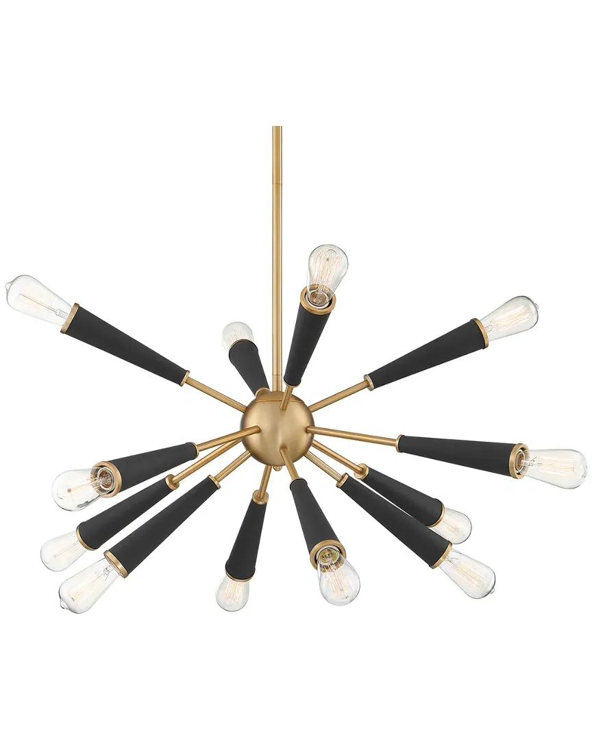 12-Light Zodiac Chandelier - Aged Brass, Steel image