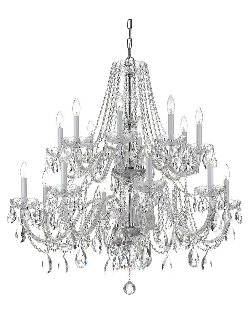 16-Light Crystal Chandelier with Hand-Cut Crystal - Chrome