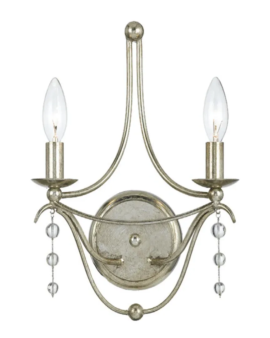 2-Light Metro Sconce - Antique Silver, Wrought Iron image