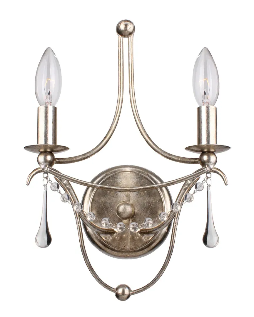 2-Light Metro Sconce - Antique Silver, Wrought Iron