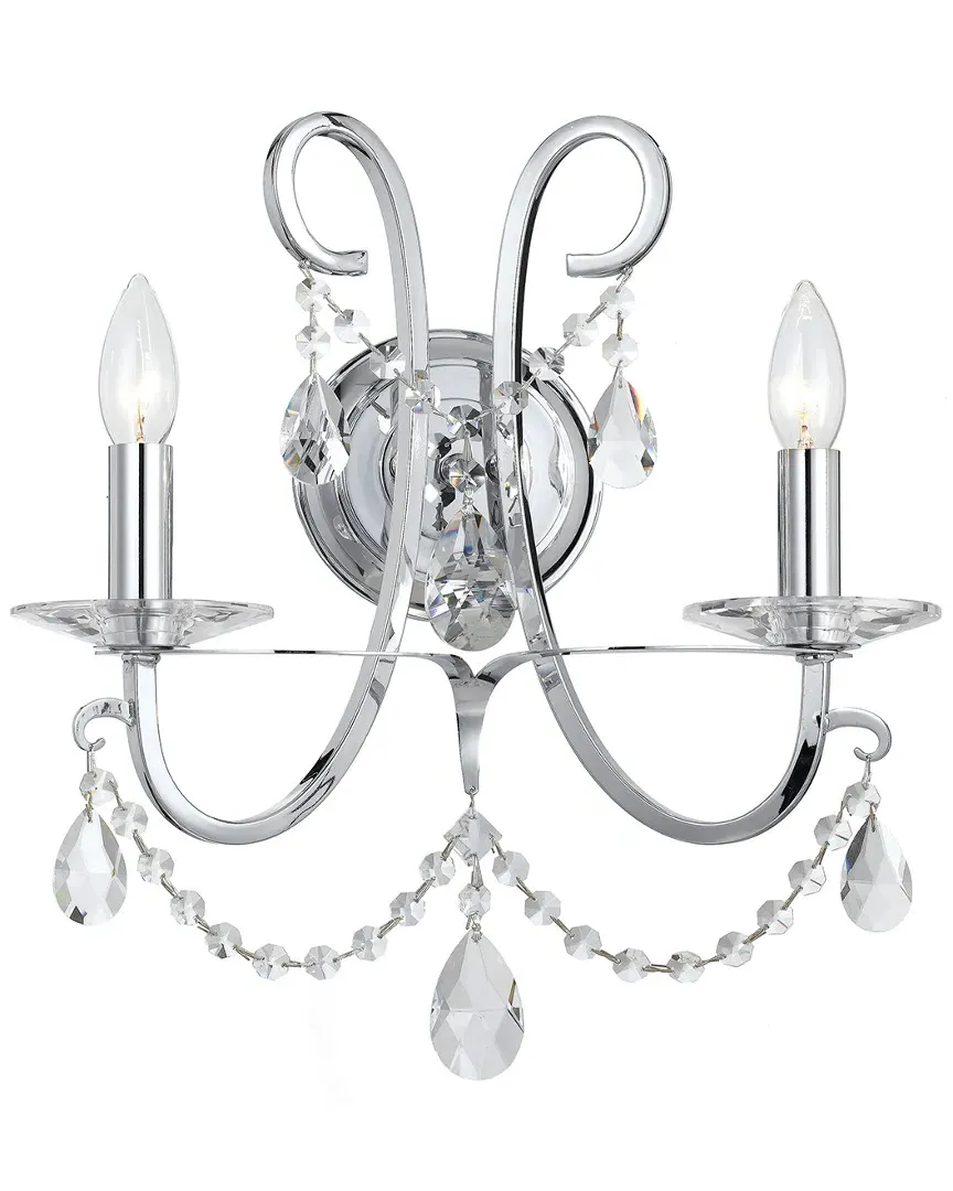2-Light Othello Wall Sconce Hand Cut Crystal - Chrome image