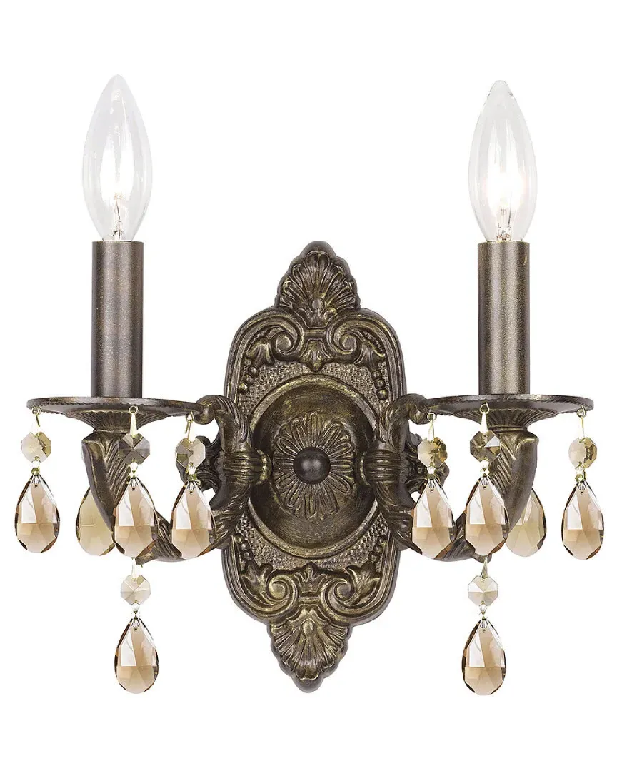 2-Light Wall Sconce - Golden Teak, Wrought Iron image
