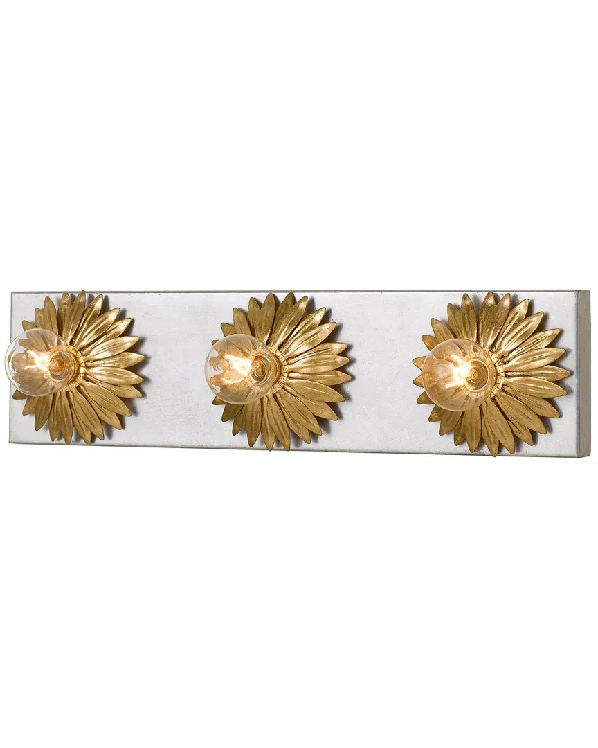3-Light Broche Bathroom Vanity - Antique Gold, Steel image