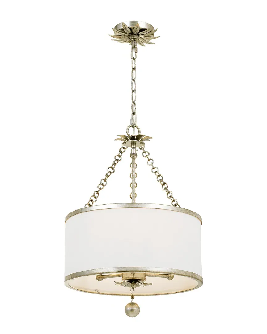 3-Light Broche Chandelier - Antique Silver, Wrought Iron