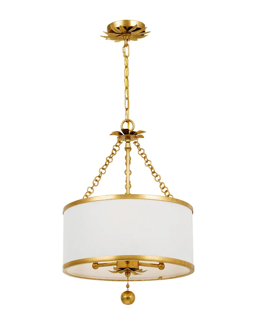 3-Light Broche Semi Flush Mount - Antique Gold, Wrought Iron image