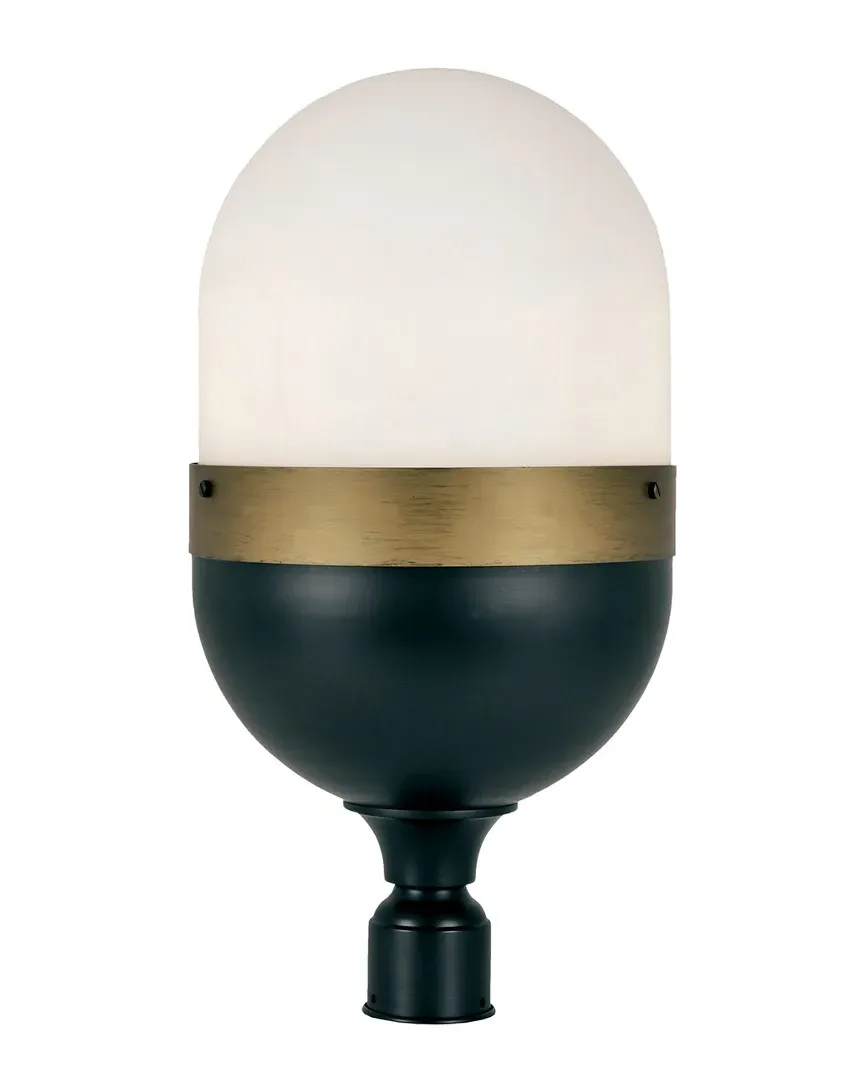 3-Light Capsule Outdoor Lantern Post - Matte Black, Steel image